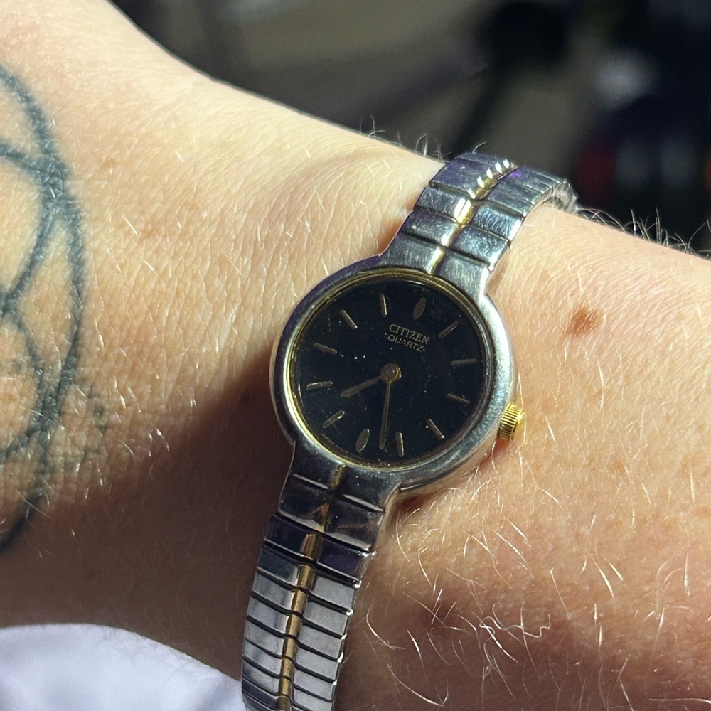 Citizen Black Dial Silver and Gold Watch